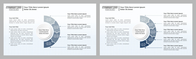4 & 5 Steps Infographics Diagram with Editable Text on a 16:9 ratio for Business Cycles, Progress, Plans, Goals, and Website Design.