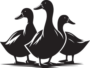 Duck Silhouette isolated on white background Minimalist duck vector illustration