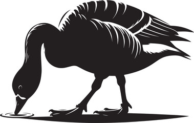 Duck Silhouette isolated on white background Minimalist duck vector illustration