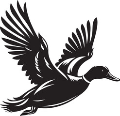 Duck Silhouette isolated on white background Minimalist duck vector illustration