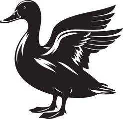Duck Silhouette isolated on white background Minimalist duck vector illustration