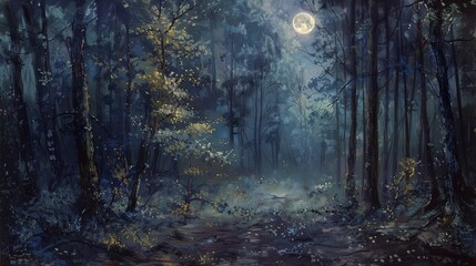 Fototapeta premium Dark forest wallpaper
