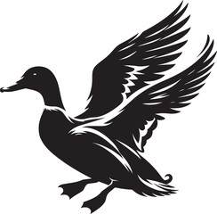 Duck Silhouette isolated on white background Minimalist duck vector illustration