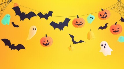Glowing Halloween lights showcasing spooky jack-o'-lanterns, bats, and ghosts