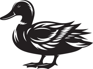 Duck Silhouette isolated on white background Minimalist duck vector illustration
