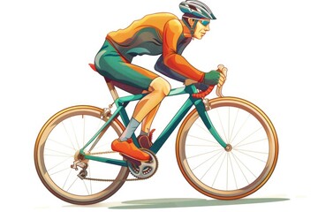 Obraz premium A person cycling on a plain white surface