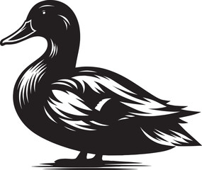 Duck Silhouette isolated on white background Minimalist duck vector illustration
