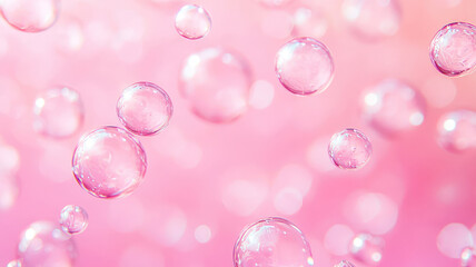 a pink background with many bubbles, high definition image