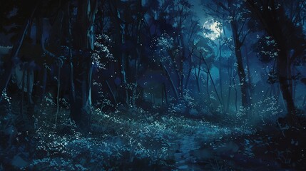 Fototapeta premium Dark forest wallpaper