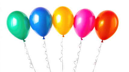 colorful balloons with white background, high definition image