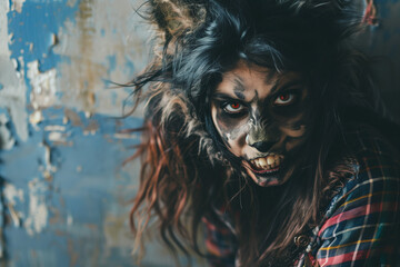 Werewolf Costume with Scary Mask and Furry Clothing Ideal for Halloween Night Trick or Treating