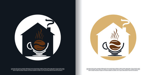 Coffee house logo icon with modern concept design for business Premium Vector