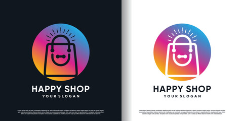 Shop logo design with modern creative concept for business Premium vector