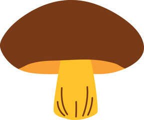 Forest mushroom color icon. Woodland fungi symbol