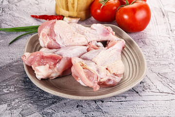 Raw turkey shoulder wing for cooking