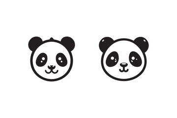 Panda head silhouette vector illustration