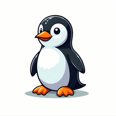 Obraz premium Penguin bird against white background 