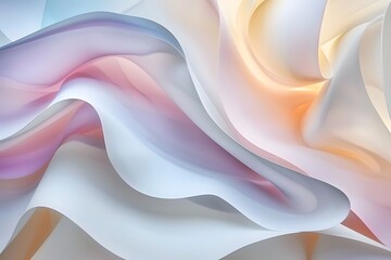 Obraz premium sleek modern abstract composition with flowing curved lines and arches in gradient of pastel colors