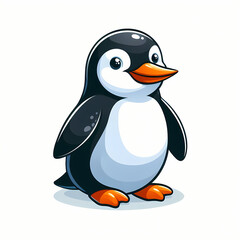 Obraz premium Penguin bird against white background 