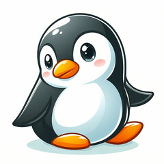 Obraz premium Penguin bird against white background 