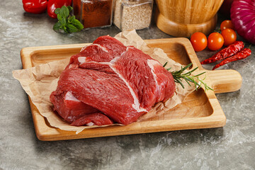 Raw beef meat piece for cooking