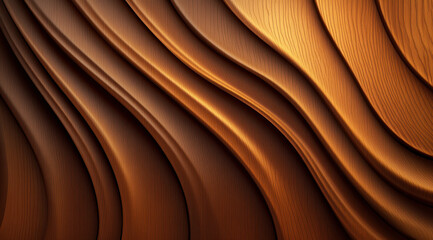 Flowing wooden golden waves with a smooth, dynamic texture, creating a rich and elegant abstract design.