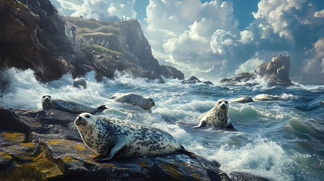 Seal Sanctuary: Hyper-Realistic Oceanic Adventure - Cinematic Video Game Poster Design