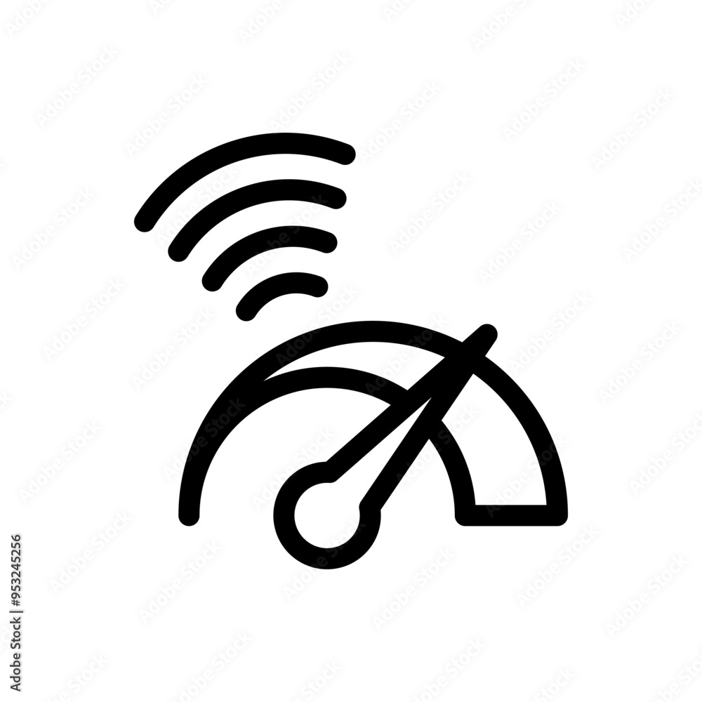 Poster network speed icon line vector design