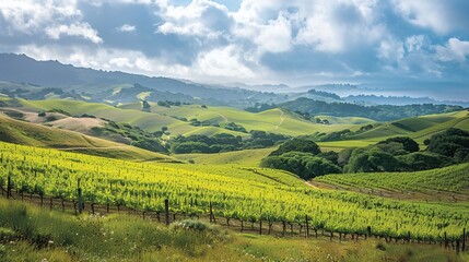 hills and vineyard wallpaper