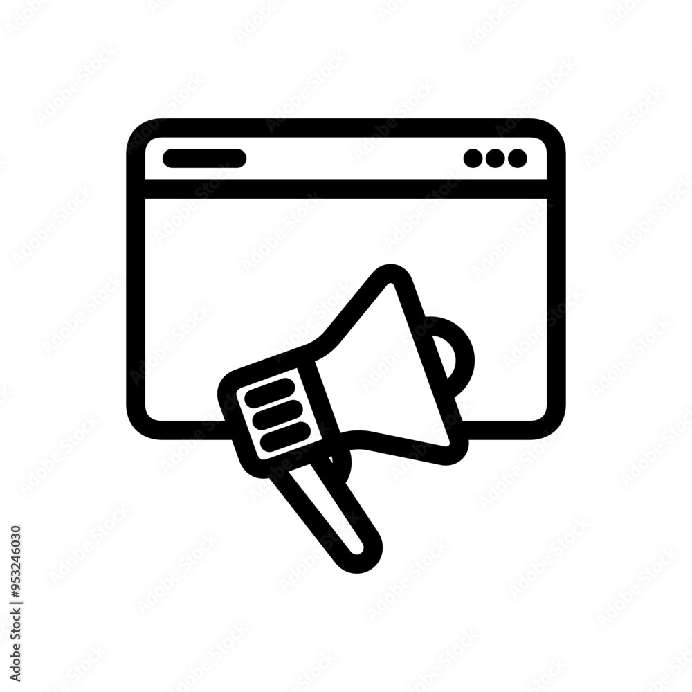 Poster broadcast website icon line vector design