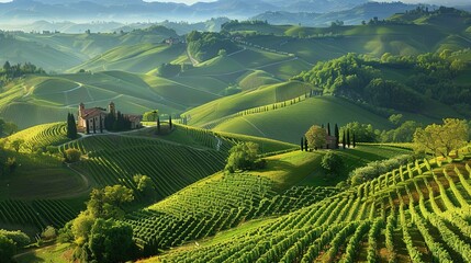 Fototapeta premium hills and vineyard wallpaper