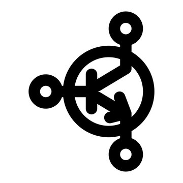 npn, bipolar, transistor, electrical, electronic outline icon