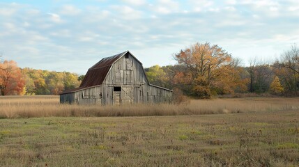 Rustic barn in a field --ar 16:9 --v 6 Job ID: 0f77b79c-da57-43b0-9b27-76ac0ceb28d0
