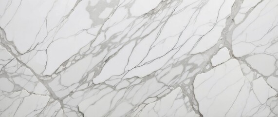 White marble texture with gray veins close-up