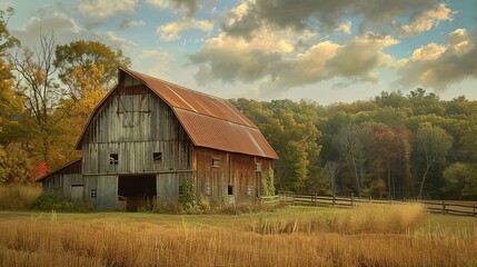 Obraz premium rustic barn wallpaper