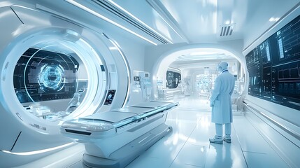 Futuristic Hospital with Next Gen Medical Technology and Robotic Doctors