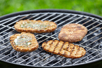 bread buns on grill
