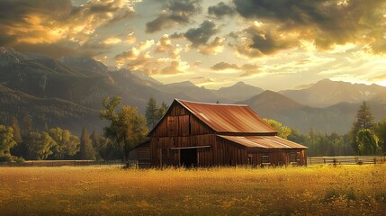 rustic barn wallpaper