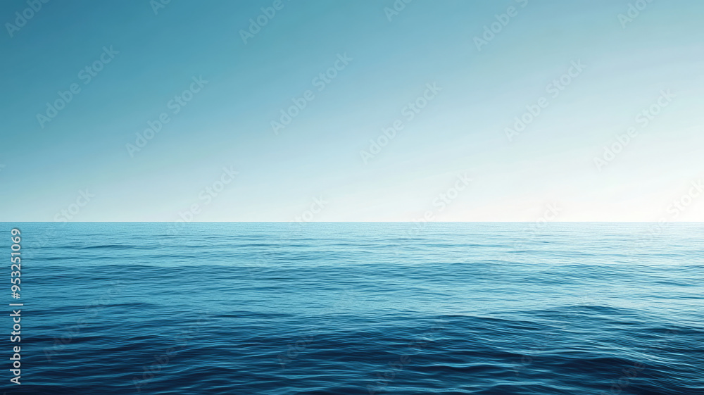 Wall mural subtle cyan to navy gradients blue background oceanic, high quality photo
