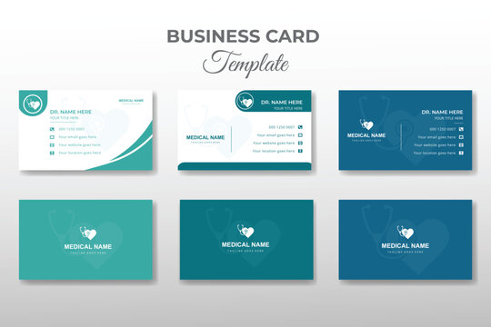 Modern medical healthcare business card unique design template