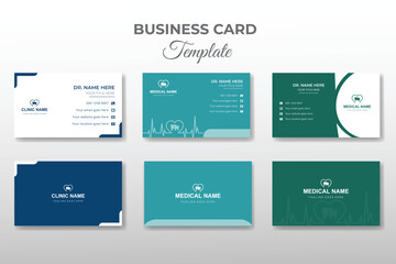 Obraz premium Modern medical healthcare business card unique design template