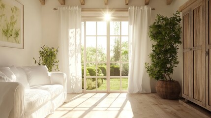 Sunlit Living Room Interior Design.