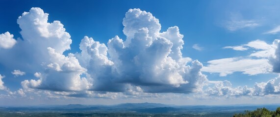 Cloudy sky over rolling hills with scenic view