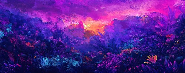 Abstract Landscape with Purple and Pink Hues