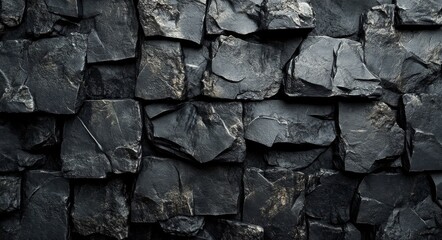Fototapeta premium Detailed texture of an ancient stone wall showcasing ruggedness and natural weathering effects