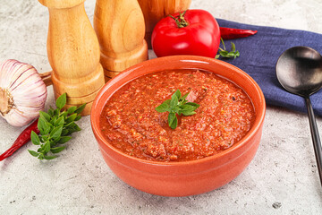 Cold vegan tomato soup Gazpacho