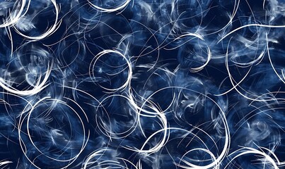 Obraz premium abstract graphics black blue fractal reflection symbol, design effect meditation