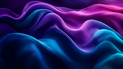 Fototapeta premium Abstract wavy fabric in blue and purple colors.