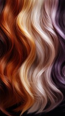 Fototapeta premium Diverse Hair Color Palette on White Background