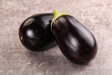 Raw ripe organic eggplant vegetable